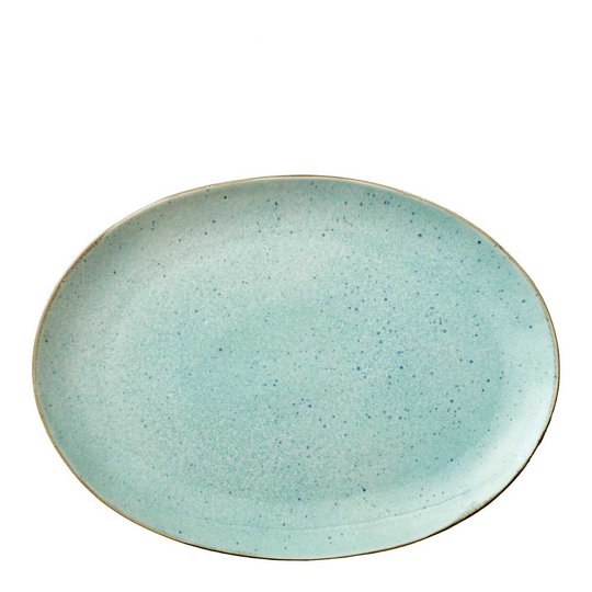 Bitz - Bitz Fat Oval 45x34 cm Grå/Ljusblå