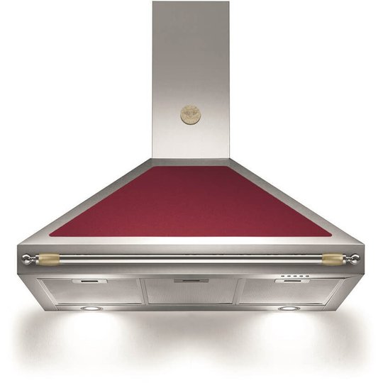 Bertazzoni Fläktkåpa K90HERVIA 90 cm, Heritage-serien, vinröd