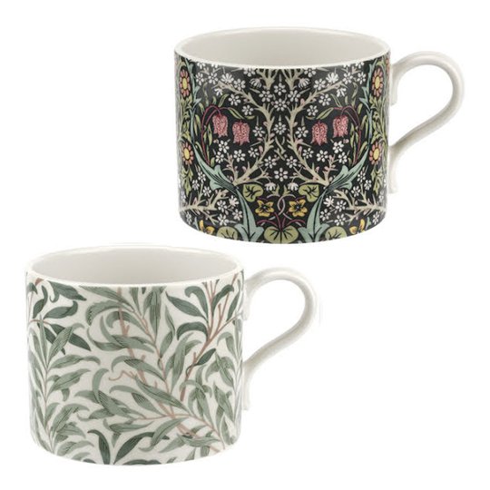 Morris & Co - Pure Morris Mugg 2-pack Willow Bough Grön & Blackthorn