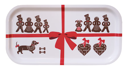 Avlång bricka med pepparkakor 43x22 cm