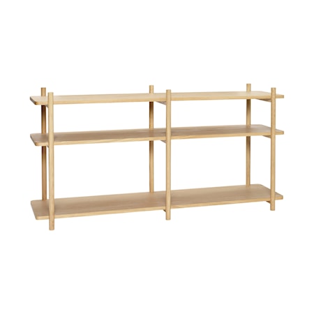Reol m/3 hylder, egetræ, FSC, natur
