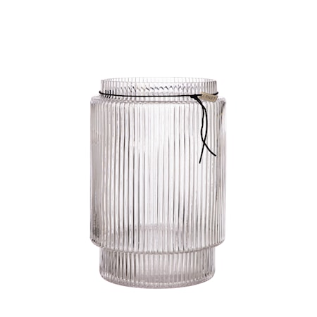 Glasvas räfflad 28 cm