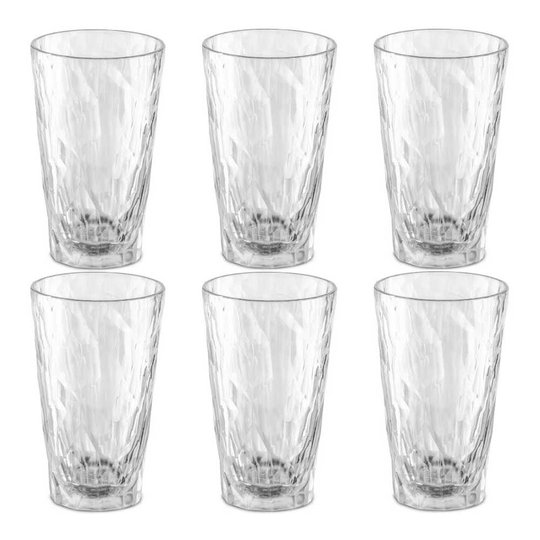 Koziol - Koziol Club No. 6 Longdrinkglas 30 cl 6-pack Transparent Grå