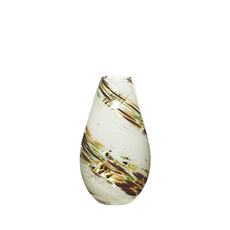 Grove Vas 19x33 cm Brun/Vit/Mönster