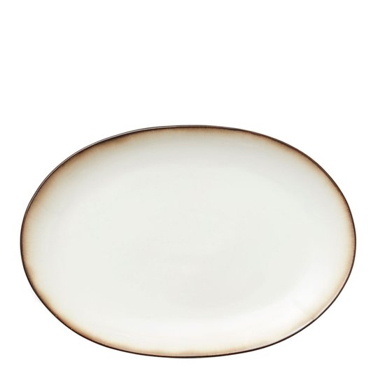 Bitz - Bitz Fat Oval 36x25 cm Svart/Gräddvit