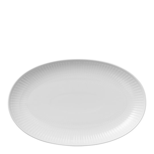 Royal Copenhagen - White Fluted Fat 22 cm ovalt