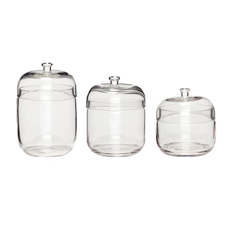 Opbevaringsglas, klar, glas, s/3