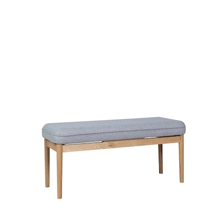 Bänk Ek med kudde Natur/grå