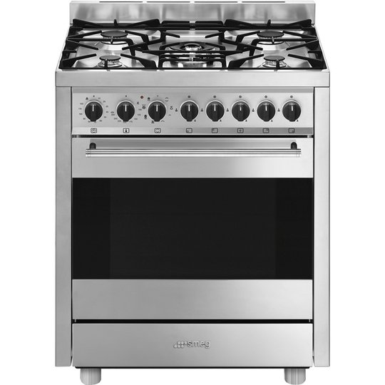 Smeg 70 cm Classic Gashäll med Multifunktionsugn i Rostfritt Stål
