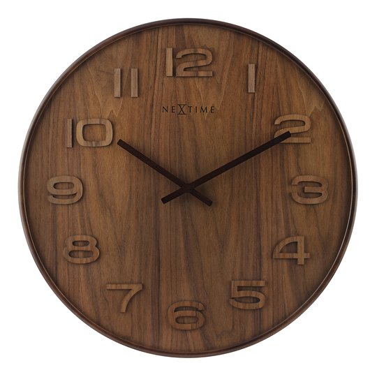 NeXtime - Wood Väggklocka 53 cm Brun
