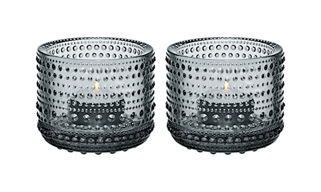 Kastehelmi Ljuslykta 2 pack 64mm Grå