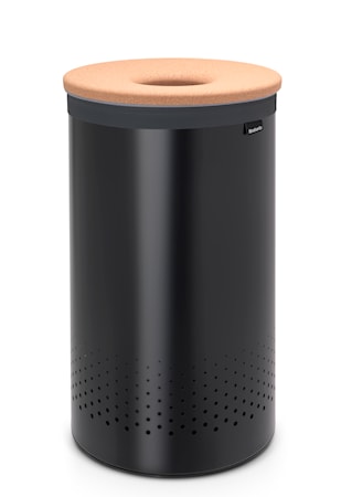 Tvättkorg med korklock 60 L Svart