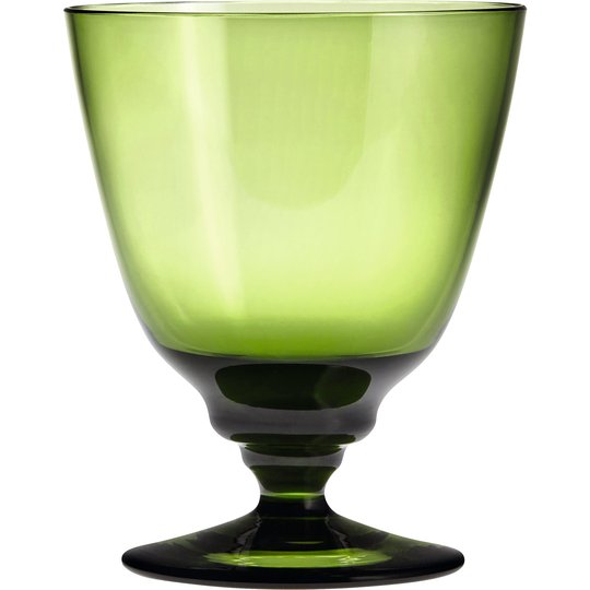 Holmegaard Flow vattenglas på fot 35 cl., olivgrön