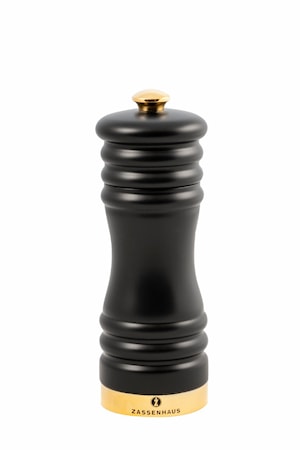 Pepparkvarn matt svart/guld 15 cm