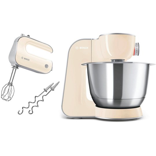 Bosch Köksmaskin MUM5 CreationLine Vanilj/Silver + Elvisp Vanilj StyLine