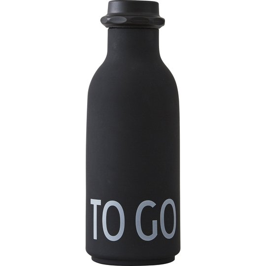 Design Letters TO GO vattenflaska, Svart