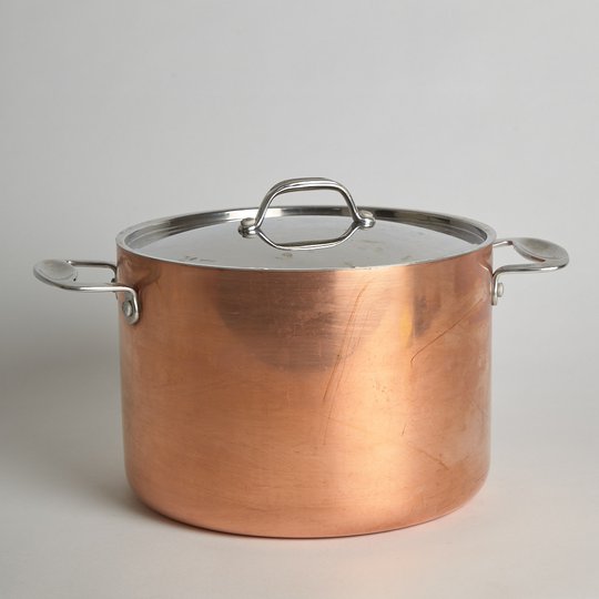 Vintage - SÅLD Djup Kopparkastrull 24 cm