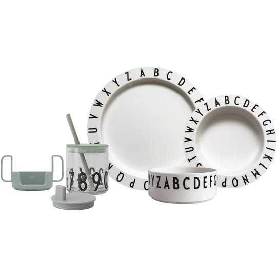 Design Letters Eat & Learn Tritan gift box, grön och vit