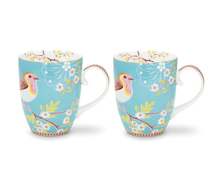Early Bird 2 st muggar Large Blå 350 ml