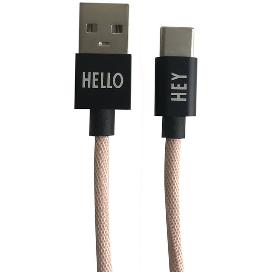 Design Letters Micro USBC Kabel 1 Meter, Nude