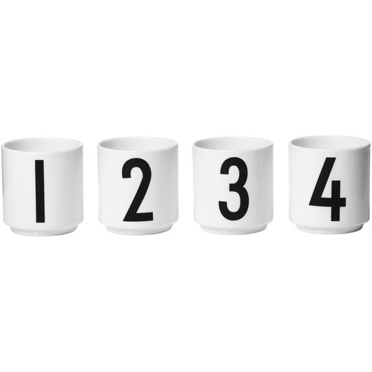 Design Letters Espressomugg Vit 4-st 1,2,3,4