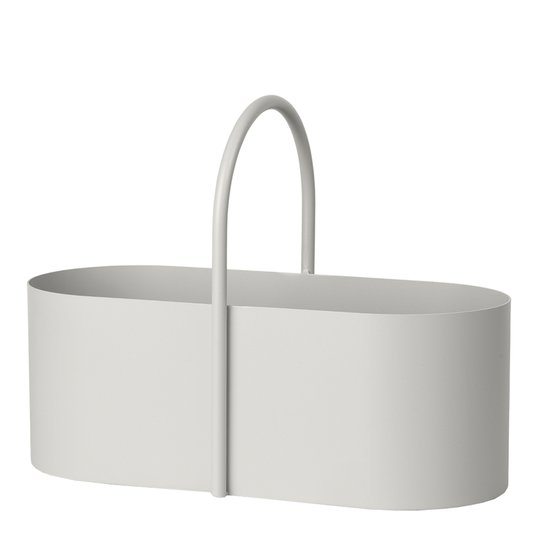 Ferm Living - Grip Korg i Plåt 26,3x35x17 cm Ljusgrå