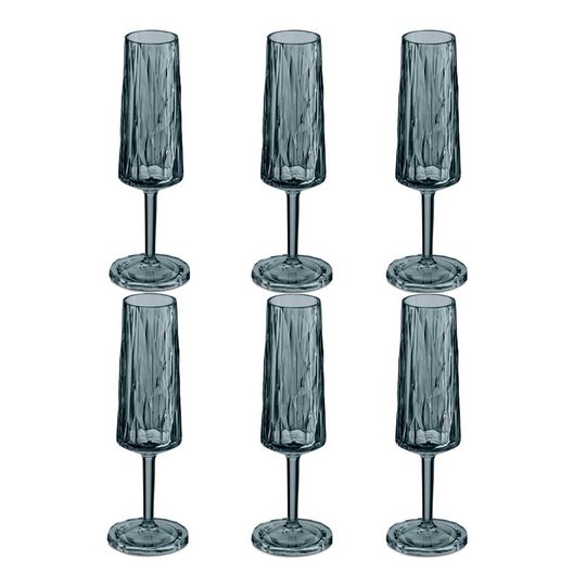 Koziol - Koziol Club No.5 Champagneglas 10 cl 6-pack Transparent Grå