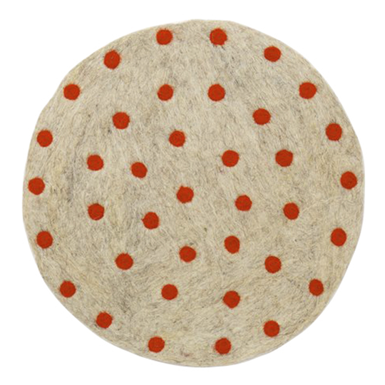 Afroart - Felt Sittdyna 37 cm Beige/Orange