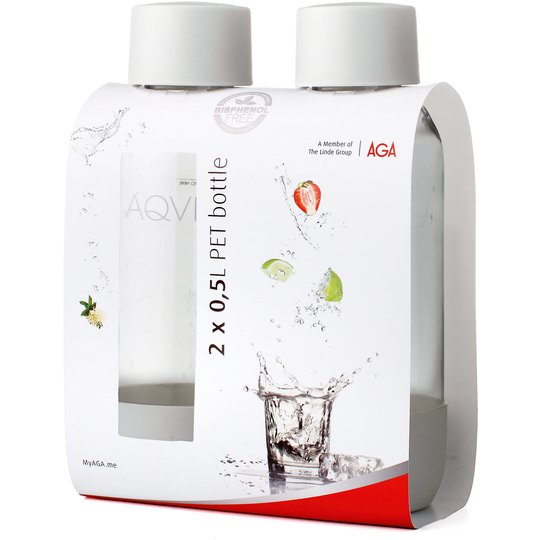 Aqvia Aga PET Flaska 0,5L Duopack Vit
