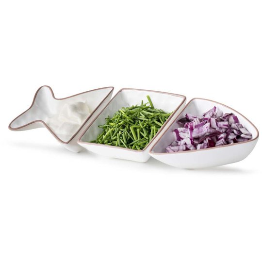 Sagaform Fish Serveringsskål 3 delar Vit