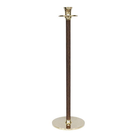 Hilke - Alto Basso Ljusstake 38 cm Mässing & Valnötsoljad Ek