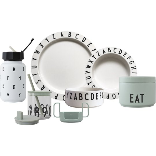 Design Letters Eat & Learn Tritan gift box pre, grön och vit