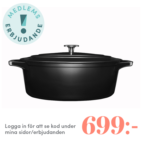 Anders Petter - Stenfors Gjutjärnsgryta oval 6,3 L Svart