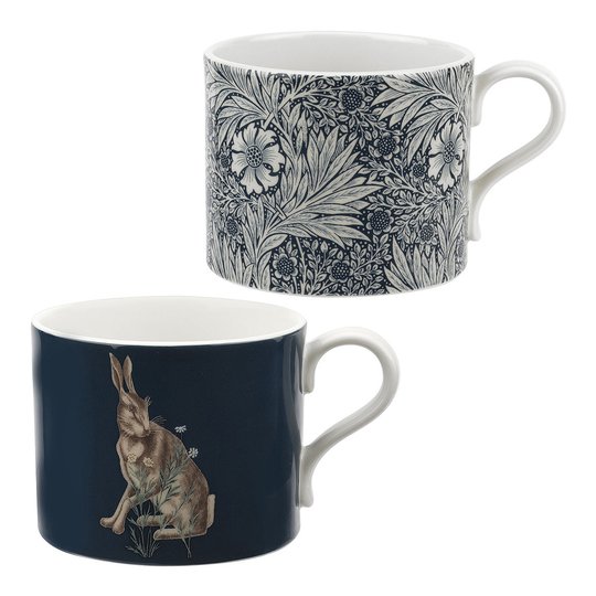 Morris & Co - Pure Morris Mugg 2-pack Marigold & Forest Hare Blå