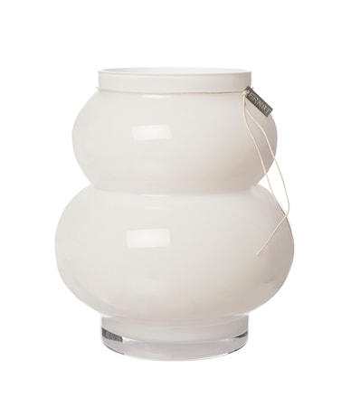 Glasvas Vit d12xh21,5 cm