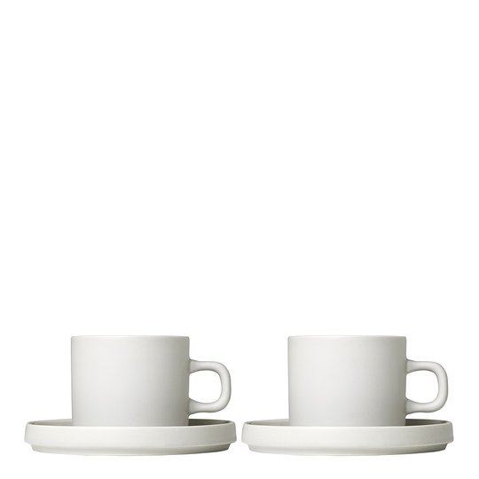 Blomus - Pilar Kaffemugg med fat 2-pack Moonbeam