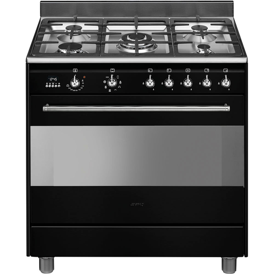 Smeg SCB91MFN9 gasspis, 90 cm, svart