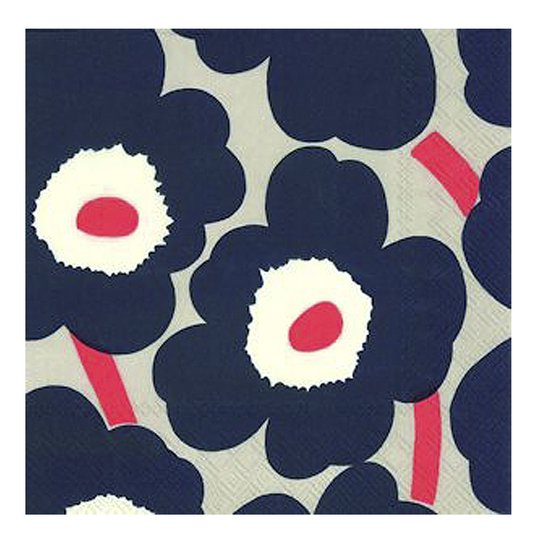 Marimekko - Servett Unikko 33x33 cm Blå/Lin