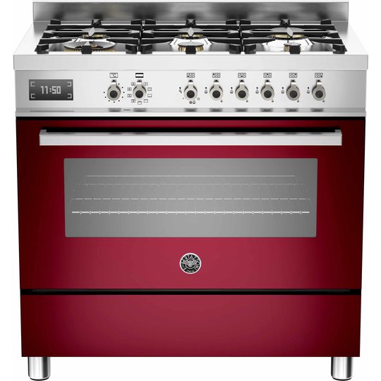 Bertazzoni PRO906 Gasspis 90 cm, 1 ugn, 6 brännare, Vinröd