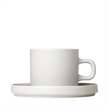 Pilar Kaffemugg med fat x 2 Moonbeam