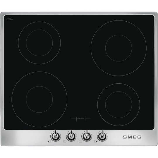 Smeg 60 cm Victoria Induktionshäll med Ram, Rostfritt Stål