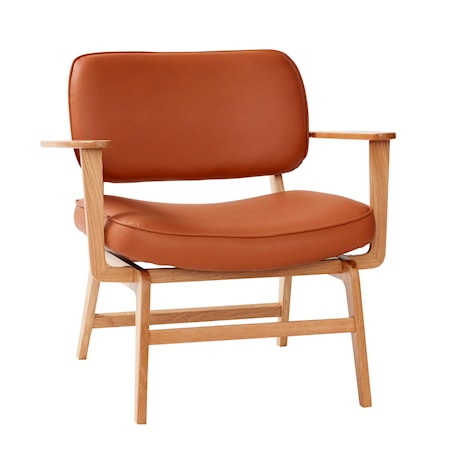 Loungestol micro fiber/Ekträ FSC Natur/Brun