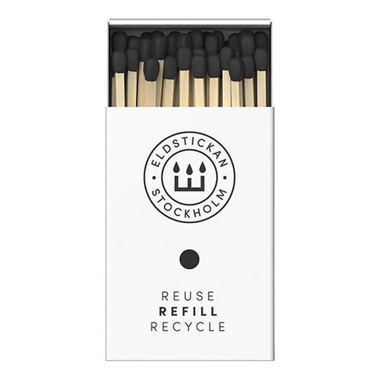 Eldstickan - Tändstickor Refill 60 st Svart