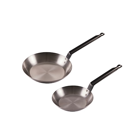 Stekpanneset Kolstål 28+20 cm