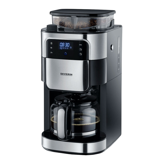 Severin - Kaffebryggare med kvarn 1000 W Svart/Rostfri