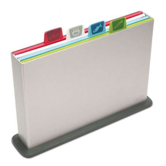 Joseph Joseph Index+ Advance Box med 4 stskärbrädor Stor Silver