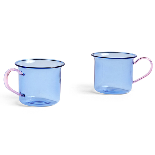 HAY Borosilicate kopp, 2-pack, ljusblå