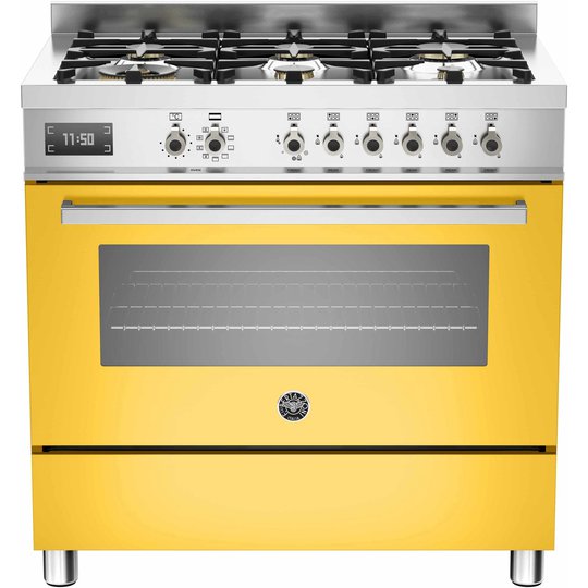 Bertazzoni PRO906 Gasspis 90 cm, 1 ugn, 6 brännare, Gul