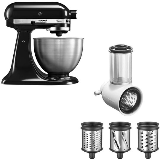 KitchenAid Classic Köksmaskin Svart + Grönsaksskärare