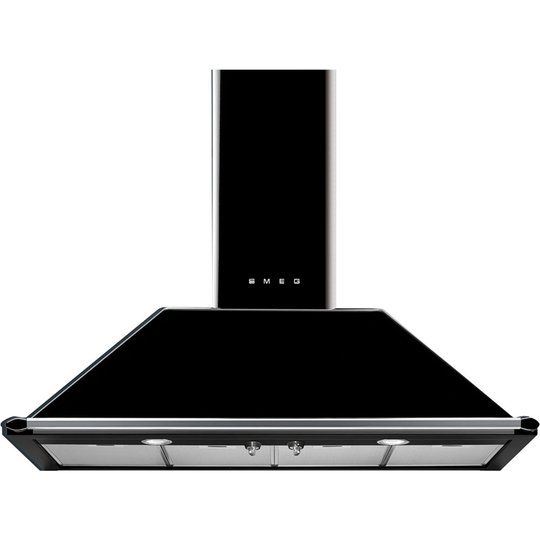 Smeg 110 cm väggmonterad fläkt svart